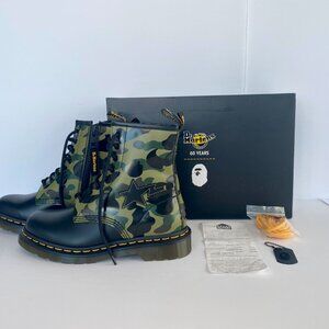 AUTHENTIC NWT DR.MARTENS x A BATHING APE 1460 BAPE ZIP BOOT 8 HOLE Collab